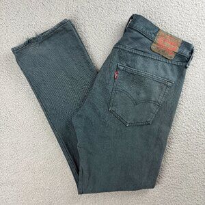 Levis 501 Jeans Men 32x30 Pant Grey Blue Straight Fit Button Fly Denim Vintage 1